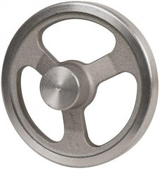 Jergens - 6", 3 Spoke Offset Handwheel - 1-1/2" Hub, Aluminum Alloy, Plain Finish - Industrial Tool & Supply