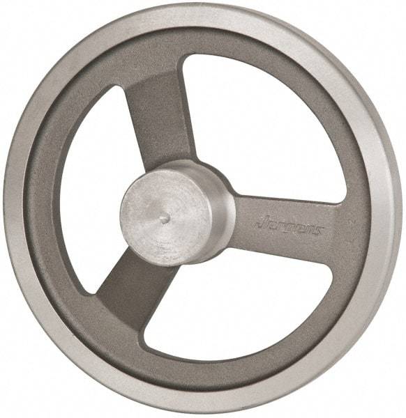 Jergens - 10", 3 Spoke Offset Handwheel - 2-3/8" Hub, Aluminum Alloy, Plain Finish - Industrial Tool & Supply