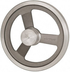 Jergens - 10", 3 Spoke Offset Handwheel - 2-3/8" Hub, Aluminum Alloy, Plain Finish - Industrial Tool & Supply