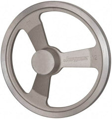 Jergens - 12", 3 Spoke Offset Handwheel - 2-1/2" Hub, Aluminum Alloy, Plain Finish - Industrial Tool & Supply