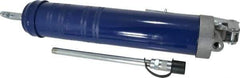 Lincoln - 4,500 Max psi, Rigid Pistol Grease Gun - 14-1 & 2 oz (Cartridge) & 16 oz (Bulk) Capacity, 1/8 Thread Outlet, 39 Strokes per oz, Bulk & Cartridge Fill, Includes 6" Straight Pipe & Coupler - Industrial Tool & Supply