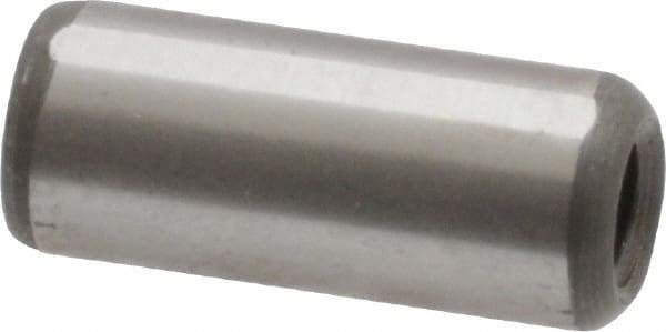 Jergens - 5/16" Diam x 3/4" Pin Length C-1215 Alloy Steel Pull Out Dowel Pin - C 47-58 & C 60-64 (Surface) Hardness, 1 Beveled & 1 Threaded End - Industrial Tool & Supply