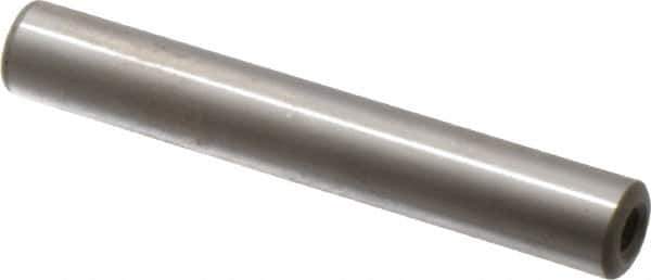 Jergens - 3/8" Diam x 2-1/2" Pin Length C-1215 Alloy Steel Pull Out Dowel Pin - C 47-58 & C 60-64 (Surface) Hardness, 1 Beveled & 1 Threaded End - Industrial Tool & Supply