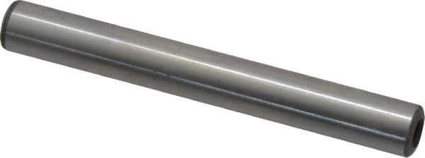 Jergens - 3/8" Diam x 3" Pin Length C-1215 Alloy Steel Pull Out Dowel Pin - C 47-58 & C 60-64 (Surface) Hardness, 1 Beveled & 1 Threaded End - Industrial Tool & Supply