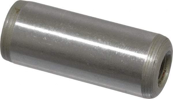Jergens - 1/2" Diam x 1-1/4" Pin Length C-1215 Alloy Steel Pull Out Dowel Pin - C 47-58 & C 60-64 (Surface) Hardness, 1 Beveled & 1 Threaded End - Industrial Tool & Supply
