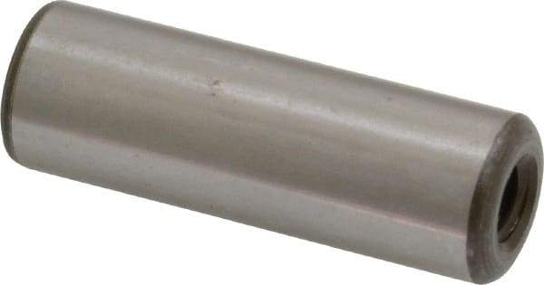Jergens - 1/2" Diam x 1-1/2" Pin Length C-1215 Alloy Steel Pull Out Dowel Pin - C 47-58 & C 60-64 (Surface) Hardness, 1 Beveled & 1 Threaded End - Industrial Tool & Supply