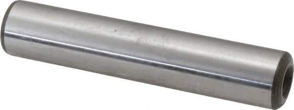 Jergens - 1/2" Diam x 2-1/2" Pin Length C-1215 Alloy Steel Pull Out Dowel Pin - C 47-58 & C 60-64 (Surface) Hardness, 1 Beveled & 1 Threaded End - Industrial Tool & Supply