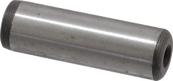 Jergens - 5/8" Diam x 2" Pin Length C-1215 Alloy Steel Pull Out Dowel Pin - C 47-58 & C 60-64 (Surface) Hardness, 1 Beveled & 1 Threaded End - Industrial Tool & Supply
