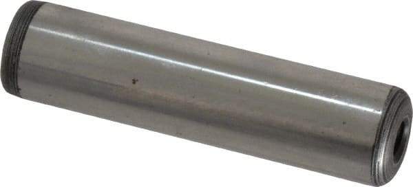 Jergens - 5/8" Diam x 2-1/2" Pin Length C-1215 Alloy Steel Pull Out Dowel Pin - C 47-58 & C 60-64 (Surface) Hardness, 1 Beveled & 1 Threaded End - Industrial Tool & Supply