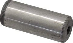 Jergens - 1" Diam x 2-1/2" Pin Length C-1215 Alloy Steel Pull Out Dowel Pin - C 47-58 & C 60-64 (Surface) Hardness, 1 Beveled & 1 Threaded End - Industrial Tool & Supply