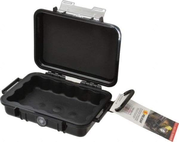 Pelican Products, Inc. - 4-3/4" Wide x 4-3/4" Deep x 2-1/8" High, Clamshell Hard Case - Black, Polycarbonate - Industrial Tool & Supply