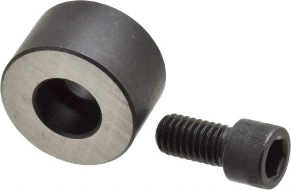 Jergens - 3/8-16 Thread, 1-1/4" OD, 3/4" High, Jig Foot - Black Oxide Finish, Low Carbon Steel, Case Hardened, 75-77 R30N Heat Treatment - Industrial Tool & Supply
