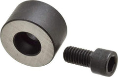 Jergens - 3/8-16 Thread, 1-1/4" OD, 3/4" High, Jig Foot - Black Oxide Finish, Low Carbon Steel, Case Hardened, 75-77 R30N Heat Treatment - Industrial Tool & Supply