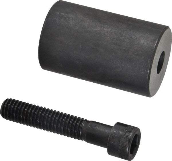 Jergens - 3/8-16 Thread, 1-1/4" OD, 2" High, Jig Foot - Black Oxide Finish, Low Carbon Steel, Case Hardened, 75-77 R30N Heat Treatment - Industrial Tool & Supply