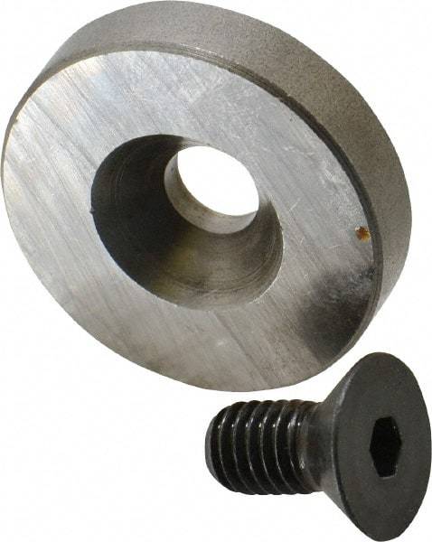 Jergens - 3/8-16 Thread, 1-5/8" OD, 3/8" High, Flat Foot - Low Carbon Steel, Case Hardened, 75-77 R30N Heat Treatment - Industrial Tool & Supply