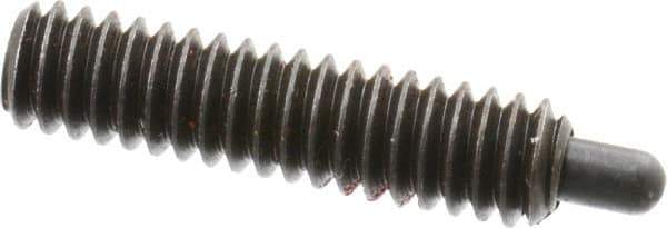 Jergens - 1/4-20, 1" Thread Length, 3/16" Plunger Projection, Steel Threaded Spring Plunger - 0.119" Max Plunger Diam, 1" Plunger Length, 3 Lb Init End Force, 13 Lb Final End Force, 1/8" Hex - Industrial Tool & Supply