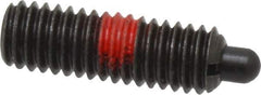 Jergens - 3/8-16, 1-1/8" Thread Length, 3/16" Plunger Projection, Steel Threaded Spring Plunger - 0.186" Max Plunger Diam, 1-1/8" Plunger Length, 5.5 Lb Init End Force, 14.5 Lb Final End Force, 3/16" Hex - Industrial Tool & Supply