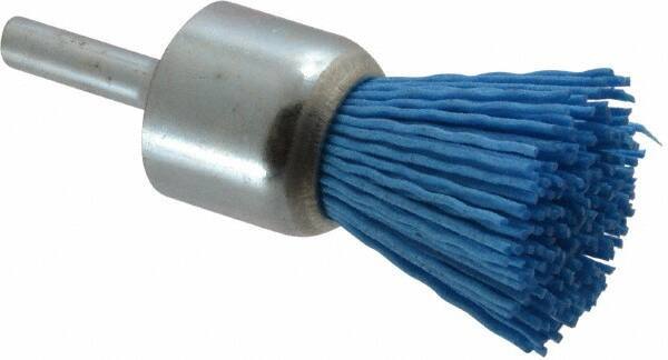 Value Collection - 7/8" Brush Diam, End Brush - Fine Grade, 1/4" Diam Shank, 18,000 Max RPM - Industrial Tool & Supply