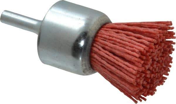 Value Collection - 1-3/16" Brush Diam, End Brush - Coarse Grade, 1/4" Diam Shank, 18,000 Max RPM - Industrial Tool & Supply