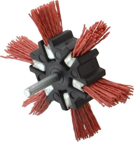 Value Collection - 4" OD, 1/4" Shank Diam, Nylon Wheel Brush - 1/2" Face Width - Industrial Tool & Supply