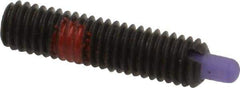 Jergens - 10-32, 3/4" Thread Length, 1/8" Plunger Projection, Steel Threaded Spring Plunger - 0.093" Max Plunger Diam, 3/4" Plunger Length, 2.9 Lb Init End Force, 11.1 Lb Final End Force, 3/32" Hex - Industrial Tool & Supply