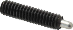 Jergens - 1/4-20, 1" Thread Length, 3/16" Plunger Projection, Steel Threaded Spring Plunger - 0.119" Max Plunger Diam, 1" Plunger Length, 1 Lb Init End Force, 4 Lb Final End Force, 1/8" Hex - Industrial Tool & Supply