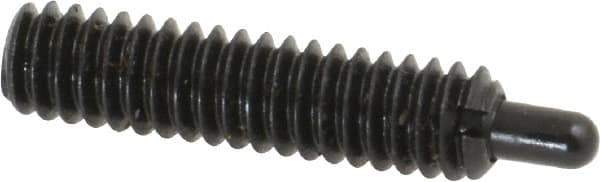 Jergens - 1/4-20, 1" Thread Length, 3/16" Plunger Projection, Steel Threaded Spring Plunger - 0.119" Max Plunger Diam, 1" Plunger Length, 3 Lb Init End Force, 13 Lb Final End Force, 1/8" Hex - Industrial Tool & Supply