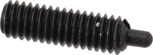 Jergens - 5/16-18, 1" Thread Length, 3/16" Plunger Projection, Steel Threaded Spring Plunger - 0.135" Max Plunger Diam, 1" Plunger Length, 3 Lb Init End Force, 15 Lb Final End Force, 5/32" Hex - Industrial Tool & Supply