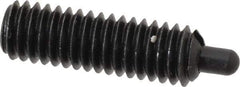 Jergens - 5/16-18, 1" Thread Length, 3/16" Plunger Projection, Steel Threaded Spring Plunger - 0.135" Max Plunger Diam, 1" Plunger Length, 3 Lb Init End Force, 15 Lb Final End Force, 5/32" Hex - Industrial Tool & Supply