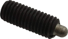 Jergens - 1/2-13, 1-1/4" Thread Length, 1/4" Plunger Projection, Steel Threaded Spring Plunger - 1/4" Max Plunger Diam, 1-1/4" Plunger Length, 2.7 Lb Init End Force, 9.3 Lb Final End Force, 1/4" Hex - Industrial Tool & Supply