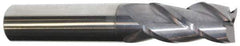 Accupro - 15/32", 1" LOC, 1/2" Shank Diam, 3" OAL, 3 Flute, Solid Carbide Square End Mill - Single End, AlTiN Finish, Spiral Flute, 40° Helix, Centercutting, Right Hand Cut, Right Hand Flute - Industrial Tool & Supply