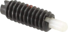 Jergens - 1/4-20, 5/8" Thread Length, 3/16" Plunger Projection, Steel Threaded Spring Plunger - 0.119" Max Plunger Diam, 5/8" Plunger Length, 0.3 Lb Init End Force, 3.5 Lb Final End Force - Industrial Tool & Supply