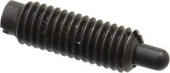 Jergens - 10-32, 9/16" Thread Length, 1/8" Plunger Projection, Steel Threaded Spring Plunger - 0.093" Max Plunger Diam, 9/16" Plunger Length, 0.5 Lb Init End Force, 5 Lb Final End Force - Industrial Tool & Supply