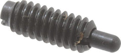 Jergens - 1/4-20, 5/8" Thread Length, 3/16" Plunger Projection, Steel Threaded Spring Plunger - Industrial Tool & Supply
