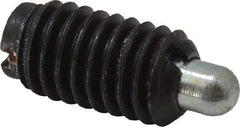 Jergens - 3/8-16, 11/16" Thread Length, 3/16" Plunger Projection, Steel Threaded Spring Plunger - 0.186" Max Plunger Diam, 11/16" Plunger Length, 1.5 Lb Init End Force, 7.5 Lb Final End Force - Industrial Tool & Supply