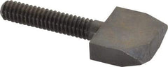 Jergens - 1/4-20 Thread, 1-1/4" Length Under Head, Steel Quarter Turn Screw - Grade C-1018, 3/4" Wide x 5/8" High x 1/4" Thick Head, Black Oxide, UNC Thread - Industrial Tool & Supply
