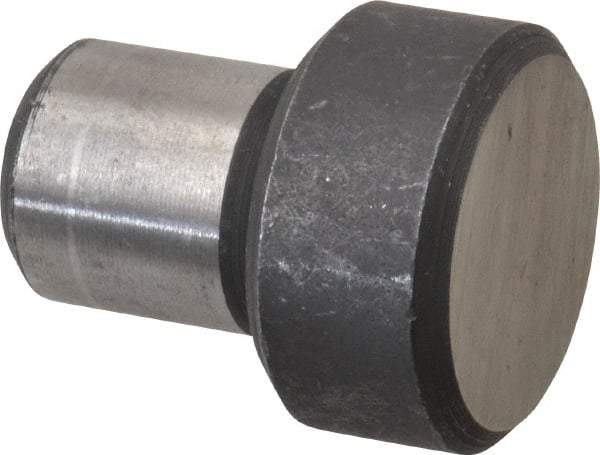 Jergens - 1-7/32" OAL, 1/2" Head Height, 1" OD, Low Carbon Steel, Press Fit Rest Button - Black Oxide Coating, 0.626" Pin Diam - Industrial Tool & Supply