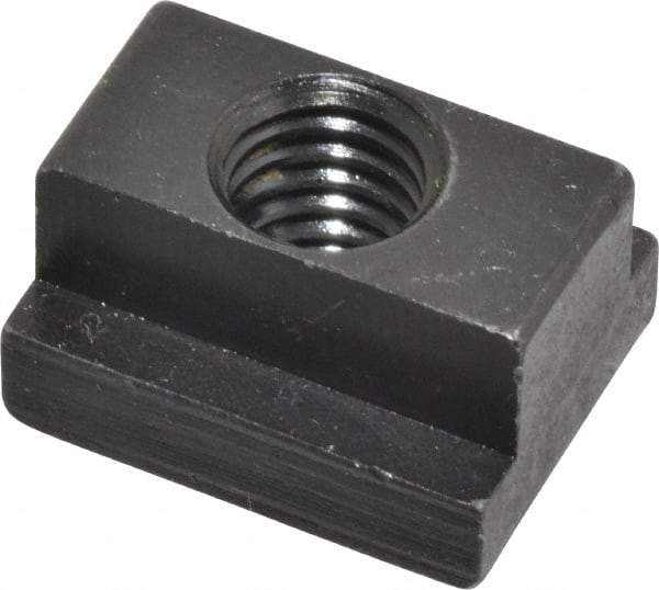 Jergens - 3/8-16 Blind Tapped T Slot Nut - 7/16" Slot Width, 11/16 x 7/32" Base Width x Height, 7/8 x 1/2" OAL x Height - Industrial Tool & Supply