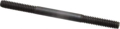 Jergens - 1/4-20 3-1/2" OAL Equal Double Threaded Stud - Alloy Steel, Black Oxide Finish, 1" Equal Thread Length - Industrial Tool & Supply