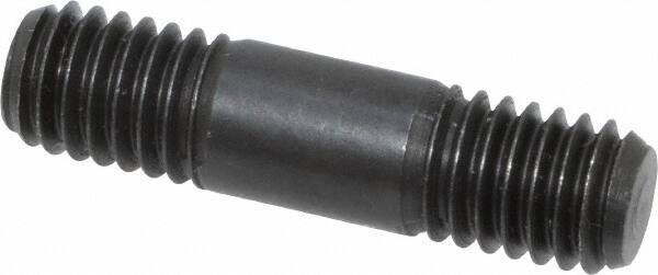 Jergens - 3/8-16 1-1/2" OAL Equal Double Threaded Stud - Alloy Steel, Black Oxide Finish, 3/8" Equal Thread Length - Industrial Tool & Supply