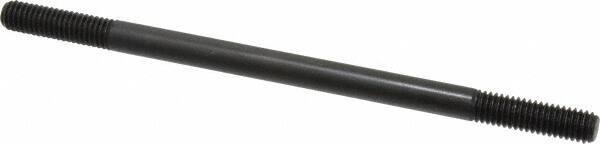 Jergens - 3/8-16 7" OAL Equal Double Threaded Stud - Alloy Steel, Black Oxide Finish, 1-1/4" Equal Thread Length - Industrial Tool & Supply