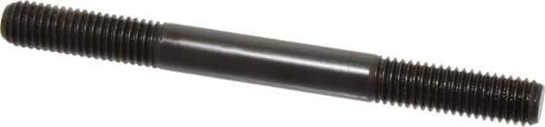 Jergens - 1/2-13 5-1/2" OAL Equal Double Threaded Stud - Alloy Steel, Black Oxide Finish, 1-1/2" Equal Thread Length - Industrial Tool & Supply