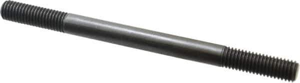 Jergens - 1/2-13 7" OAL Equal Double Threaded Stud - Alloy Steel, Black Oxide Finish, 1-1/2" Equal Thread Length - Industrial Tool & Supply