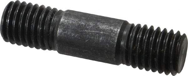 Jergens - 5/8-11 2-1/2" OAL Equal Double Threaded Stud - Alloy Steel, Black Oxide Finish, 13/16" Equal Thread Length - Industrial Tool & Supply