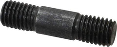 Jergens - 5/8-11 2-1/2" OAL Equal Double Threaded Stud - Alloy Steel, Black Oxide Finish, 13/16" Equal Thread Length - Industrial Tool & Supply