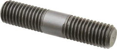 Jergens - 5/8-11 3" OAL Equal Double Threaded Stud - Alloy Steel, Black Oxide Finish, 1-1/16" Equal Thread Length - Industrial Tool & Supply