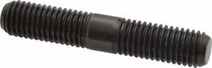 Jergens - 5/8-11 3-1/2" OAL Equal Double Threaded Stud - Alloy Steel, Black Oxide Finish, 1-5/16" Equal Thread Length - Industrial Tool & Supply