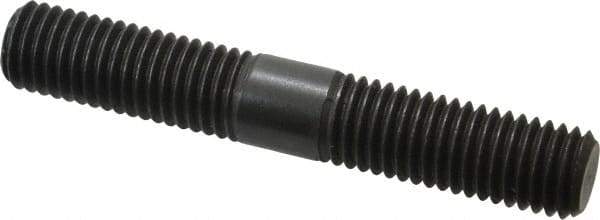 Jergens - 5/8-11 4" OAL Equal Double Threaded Stud - Alloy Steel, Black Oxide Finish, 1-9/16" Equal Thread Length - Industrial Tool & Supply