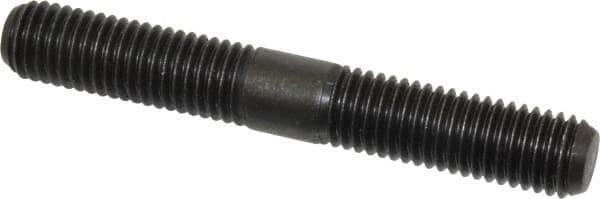 Jergens - 5/8-11 4-1/2" OAL Equal Double Threaded Stud - Alloy Steel, Black Oxide Finish, 1-3/4" Equal Thread Length - Industrial Tool & Supply