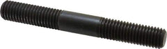 Jergens - 5/8-11 5" OAL Equal Double Threaded Stud - Alloy Steel, Black Oxide Finish, 1-3/4" Equal Thread Length - Industrial Tool & Supply